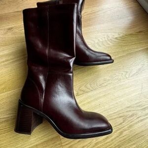 Zara Deep Brown Heeled Boots